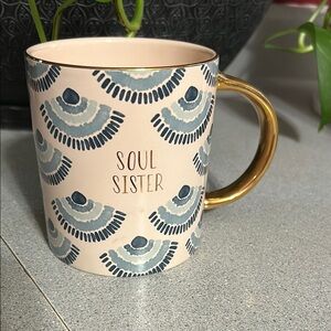 Soul Sister Ceramic Mug with Gold Handle